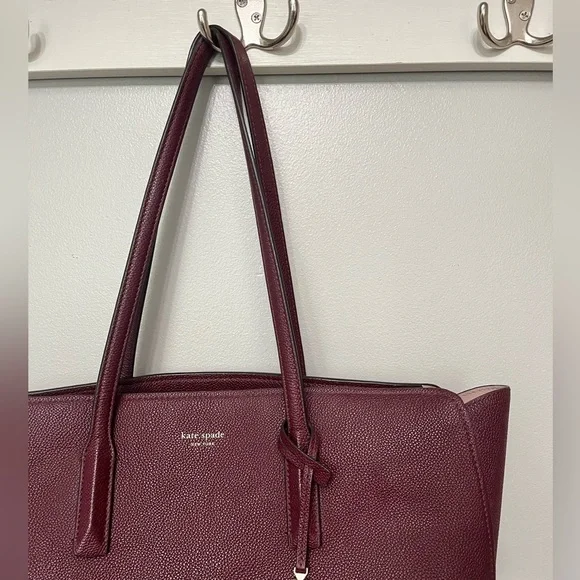Kate Spade♠️ Maroon Long Strap Tote Bag! - Picture 2 of 8